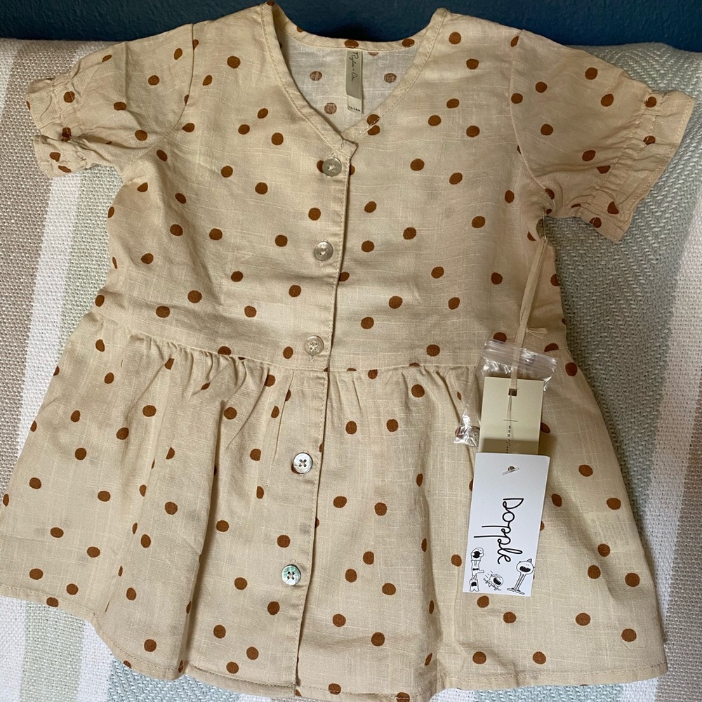 Rylee and Cru Jeanette cream dot dress 12-18 mod